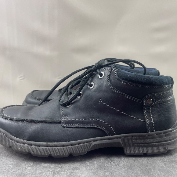 Clarks Men\'s Shoes Black 9.5 M Leather Lace Up Comfort Ankle Chukka Boots main image 8